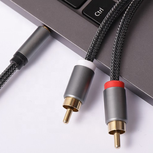 3,5 mm til 2RCA hljómtæki