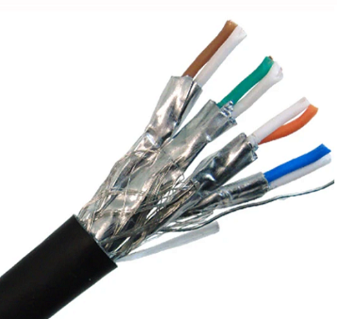 CAT7A magn Ethernet kapall, 10G innanhúss / utan tvískiptur varið solid kopar S / FTP, 23 AWG 1000ft